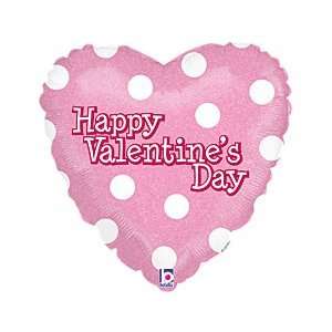   : Pink Polka Dot Valentines Day 18 Foil Balloon [Toy]: Toys & Games