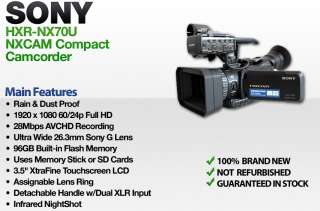   28Mbps AVCHD SD/MS Compact Camcorder HXR NX70U 4905524799538  