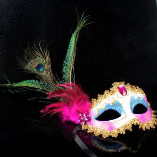 Elegant peacock Feather Masquerade mask/Mardi Gras mask 6 Color  