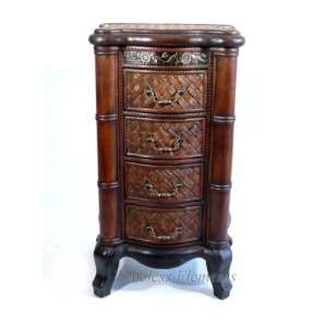  Wicker Wood Drawers Dresser Chest Table Storage Stand 