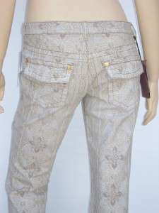 ROBERTO CAVALLI Printed Shimmer Stretch Jeans 40 NWT  