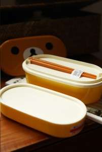   Rilakkuma Relax Bear Cute Lunch Box Bento with Chopsticks Freeshipping