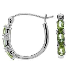  Peridot hoop earrings in Sterling Silver: Amoro: Jewelry