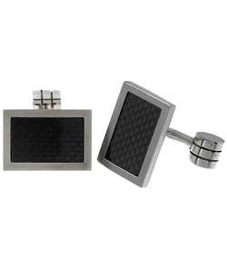 Carbon Fiber and Stainless Steel Cuff Links  Overstock