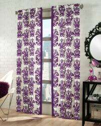 Purple/ White Damask 95 inch Curtain Panel Pair  