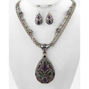   Richly Colored Filigree Pendant w/ Rhinestone Accents: Everything Else