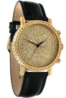 stunning luxury gold watch with a dial covered in diamonds