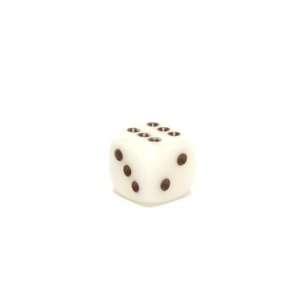  Mother of Pearl 12mm d6 White/black Pipped Dice Toys 