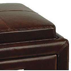 Metro 2 drawer Cordovan Bicast Leather Storage Ottoman  Overstock