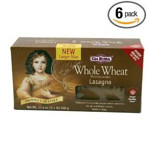 Gia Russa Whole Wheat Lasagna, 17.6 Ounce (Pack of 6)  