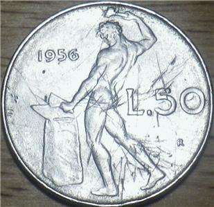 1956 Italy 50 Lire   GREAT COIN   Very Nice LOOK  