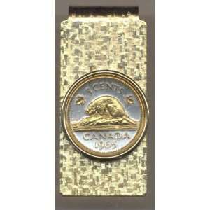   Toned Gold on Silver Canadian Beaver, Coin   Money clips: Beauty