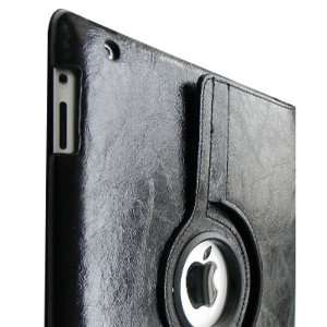 Fintie(TM) Black 360° Rotating Crazy Horse Skin Style PU Leather Case 