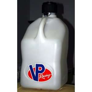  VP RACING FUELS 5 GALLON GAS JUG WITH HOSE WHITE SQUARE 