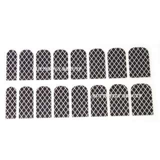 16pcs Nail Art Black Rhombus Sticker Foils Patch Manicure Decoration 