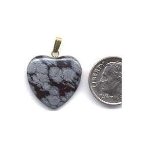 Snowflake Obsidian 20mm Heart Pendant
