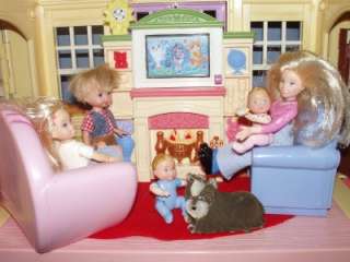 FISHER PRICE LOVING FAMILY TWIN TIME DOLLHOUSE LOADED! PEOPLE SUV PETS 