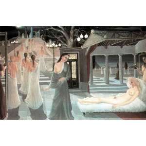  Hand Made Oil Reproduction   Paul Delvaux   24 x 16 inches 