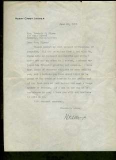 Henry Cabot Lodge Jr TSL Signed letter Republican Senat  