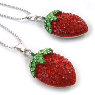 Green Ruby Red Strawberry Fruit Stud Post Earrings e318  