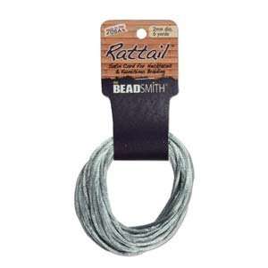 2mm Satin Rattail Braiding Cord Silver 6 Yards For Kumihimo and Craft 