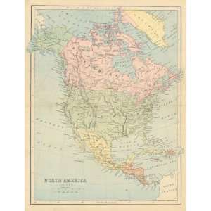    Bartholomew 1870 Antique Map of North America