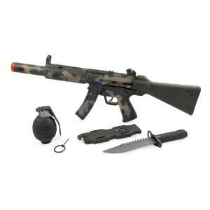   Machine Gun Military Playset w/ Rifle + Grenade + Knife: Toys & Games