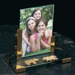   Glass Bull and Bear Stock Market Picture Frame 