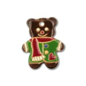  Stoneware Christmas Bear   Bear with Green Shirt 