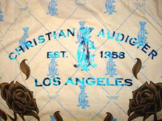 Christian Audigier Women Rhinestone Shirt Ed Hardy L  