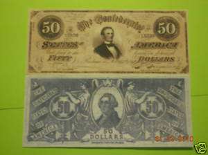 Copy Confederate CSA Replica Currency Money Repro Note  