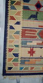 Vintage Yoga Cotton Rug Carpet Indian Dhurrie 6 X 4  
