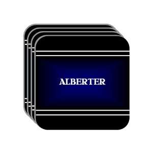 Personal Name Gift   ALBERTER Set of 4 Mini Mousepad Coasters (black 