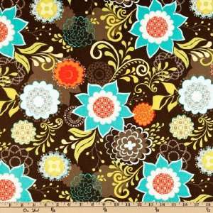   Floral Medallions Brown Fabric By The Yard Arts, Crafts & Sewing