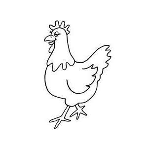  Mrs. Chicken   Cling Mounted Red Rubber Stamp by Cornish 