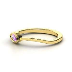  Stackable Leaf Ring, Marquise Amethyst 14K Yellow Gold 