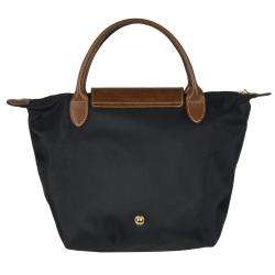   Le Pliage Black Nylon Brown Leather Handle Tote Bag  Overstock