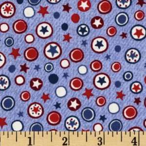  44 Wide Tribute Star Dots Blue Fabric By The Yard: Arts 