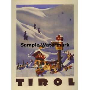  Tirol Austria Skiing Ski Winter Sport in Europe 30 X 40 