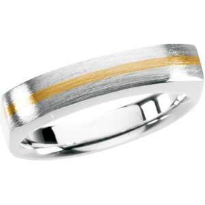 Size 07.00 Sterling Silver & 18K Yellow Gold Two Tone Sterling Silver 