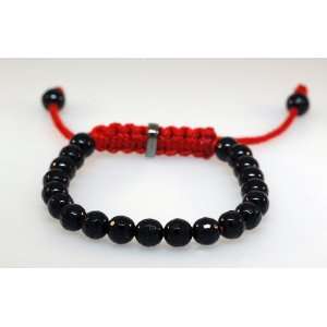  Baby Red Shamballa Bracelet Black Beads Jewelry