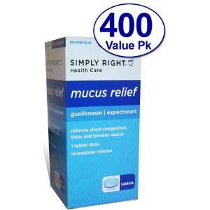   400 mg, Expectorant, 400 Tablets, Compare to Mucinex