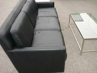 Elite Furniture Black Leather 7 Couch & Glass Tables  