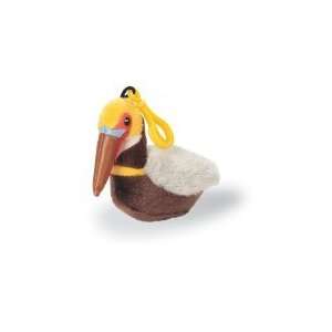 Mini Clip Brown Pelican   Plush Squeeze Bird with Real Bird Call