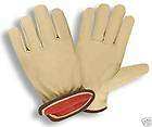 Work Driver Gloves Premium Grain, Red Lined Pigskin Size Large