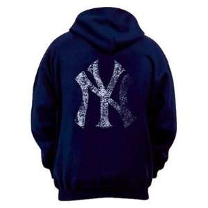  New York Yankees Full Zip Hooded Fleece Sweatshirt: Sports 
