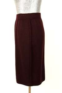 womens maroon ST JOHN 2pc skirt suit knit gold buttons classic fitted 