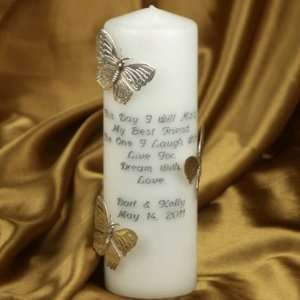 Butterfly Wedding Unity Candle Silver or Gold:  Home 
