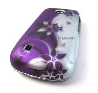 PURPLE SILVER VINE HARD SHELL SNAP ON CASE COVER LG COSMOS TOUCH PHONE 