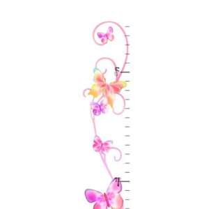   4Walls Butterflies and Flowers Fluttering Growth Chart Pink KP1434SA